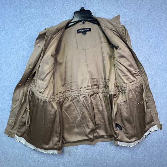 Boston Proper Jacket Women L Beige Sequin Utility Safari Western Embellished - Picture 11 of 11